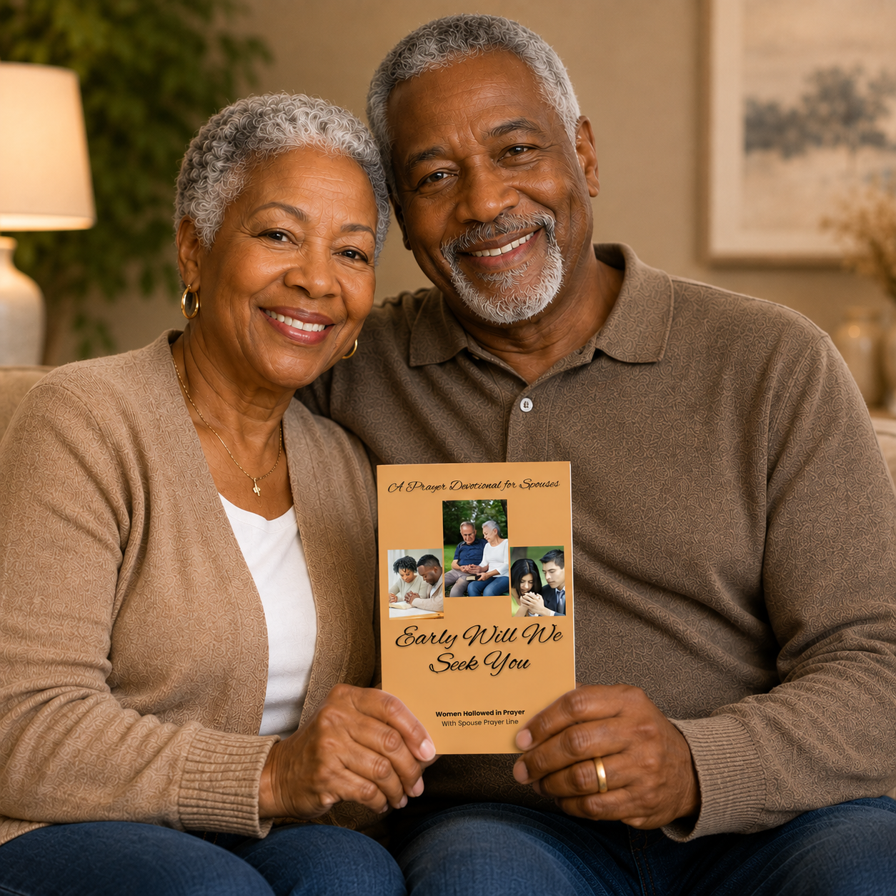 Couple holding the W.H.I.P. Spouses Prayer Line Devotional